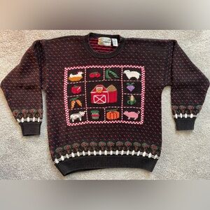 Vintage Northern Isles Knit Farm Sweater ✨🐄
